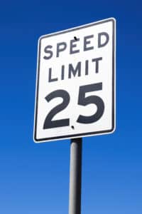 photo of speed limit 25 sign